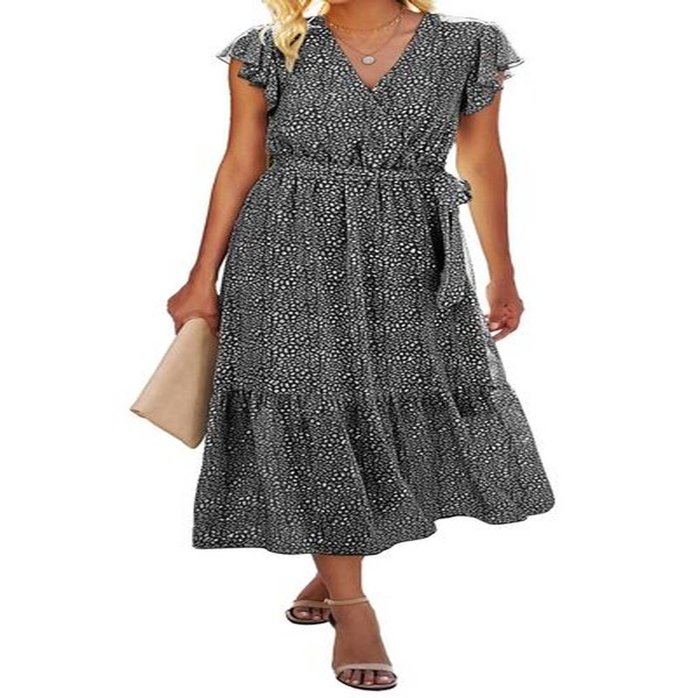 designer dresses womens dresses summer shortsleeved elastic waist chiffon