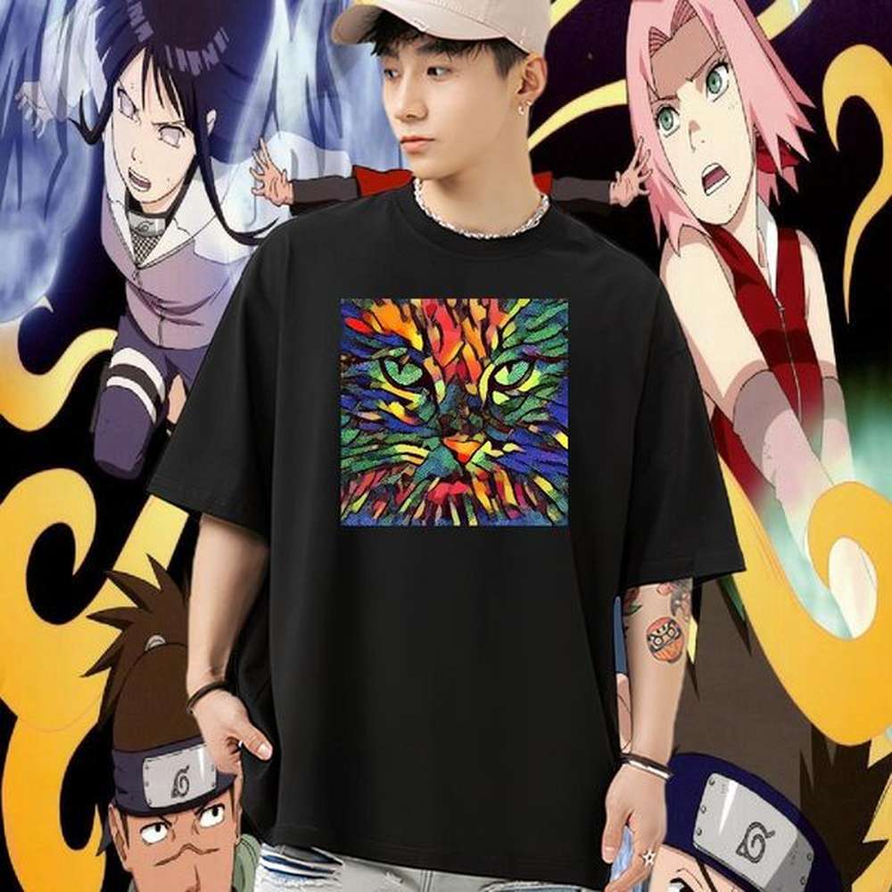 Designer Fashion Couples T Shirts cat Sports Casual 100% Cotton 230g Tops Shirt Breathable Crew Neck Cool Men T Shirts Plus Size Custom