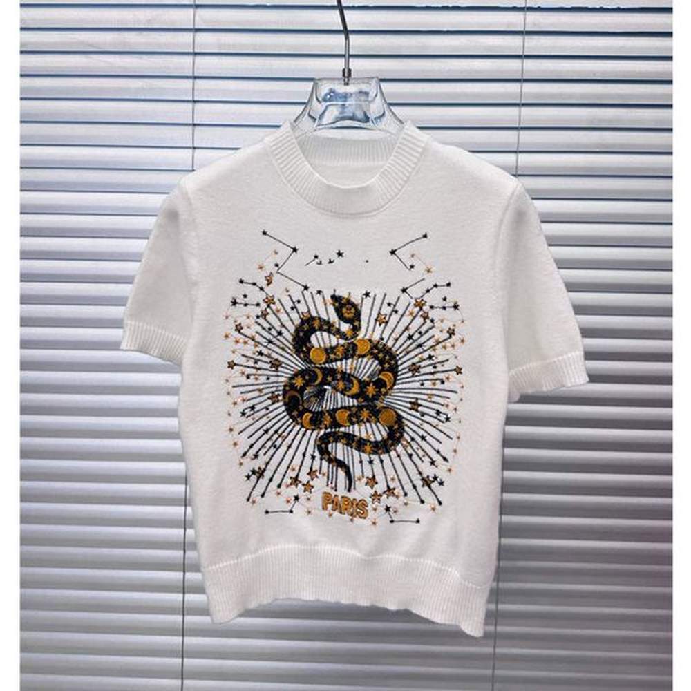 designer fashion oneck white color casual knit sweater tshirt women