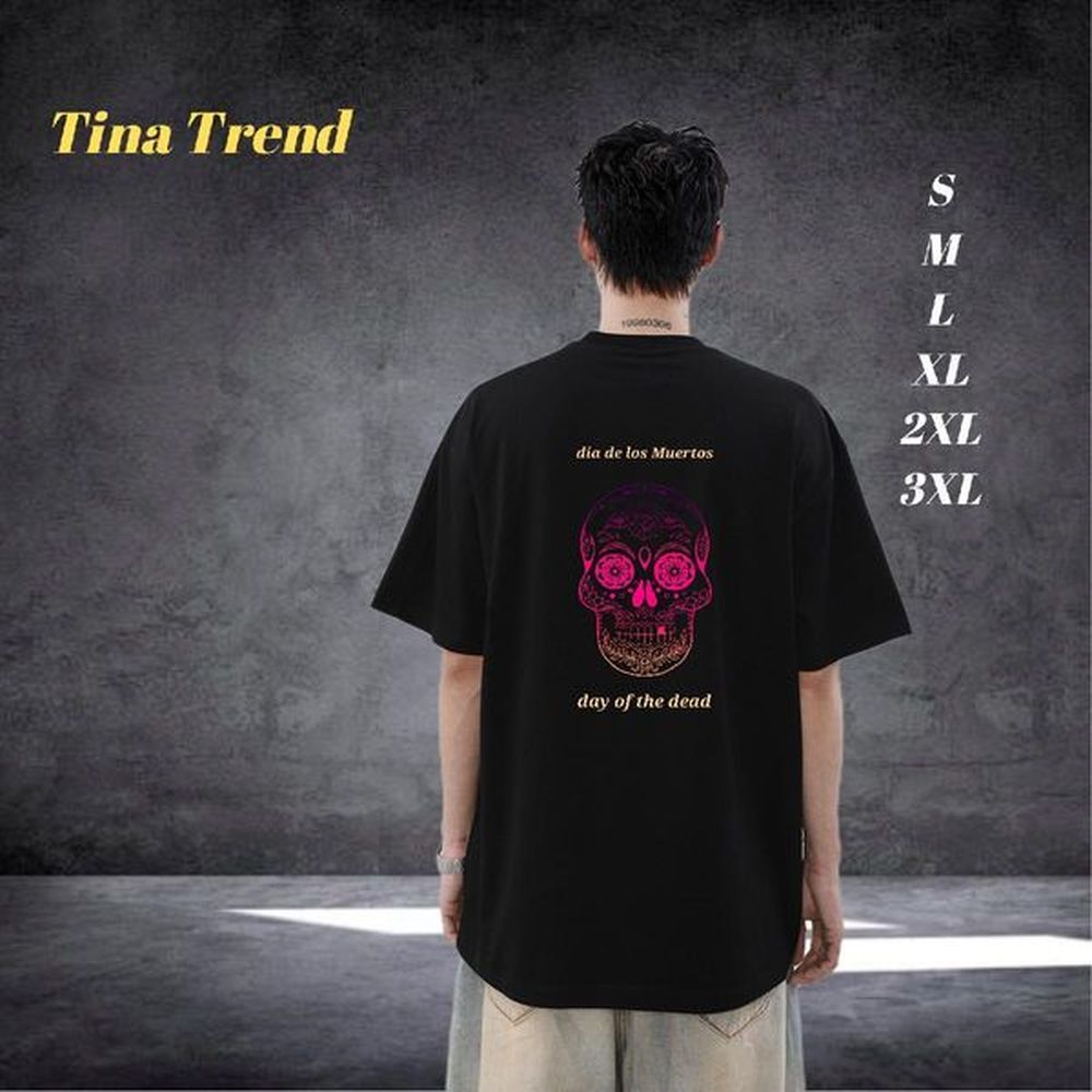 Designer Fashion T Shirt For Man skull Tees Shirts 100% Cotton 230g Sport Cool Design DIY Breathable Short Sleeve Men Clothes T-Shirt