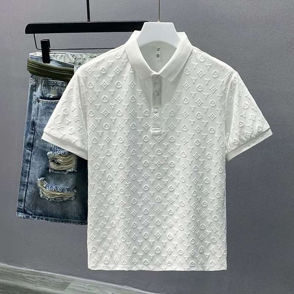 designer fashion top high quality business clothing embroidered collar details short sleeve polo shirt mens tee m4xl
