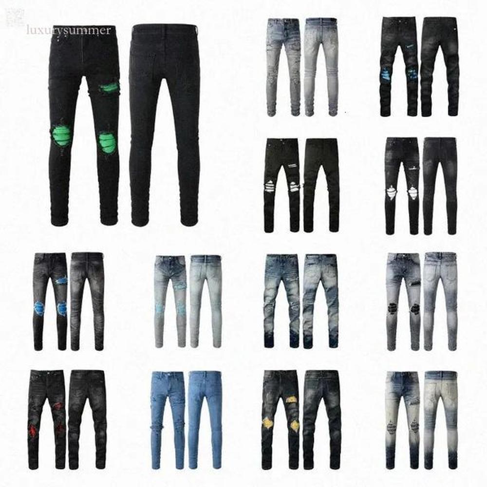 designer for mens skinny jeans stickers light wash ripped motorcycle wear best version wholesale price Size 28--40 beaa