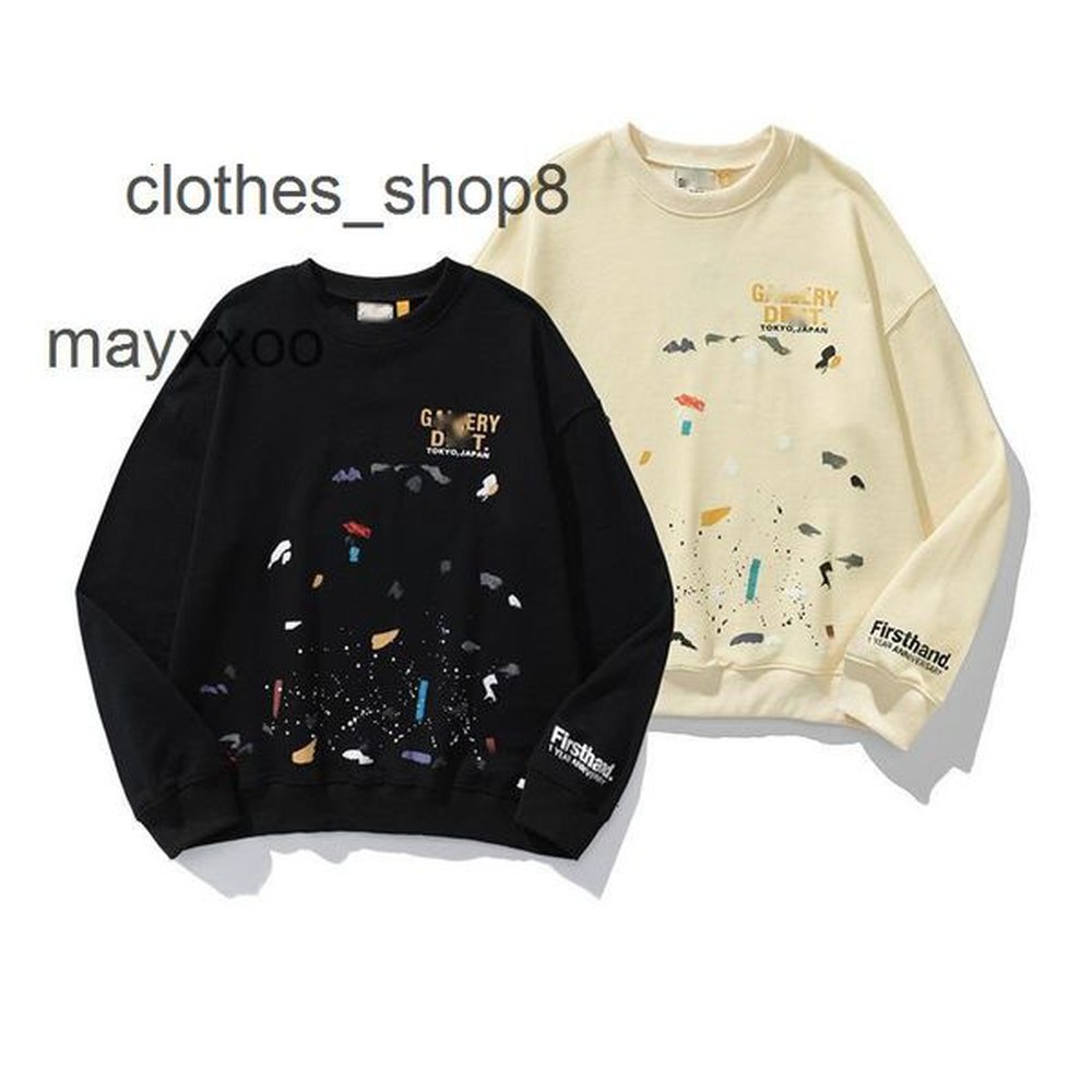 Designer Galerrysdeptts Shirt Tshirt Mens Fashion Sweaters T-shirts Small and trendy hand-painted graffiti splashed ink print loose sweater