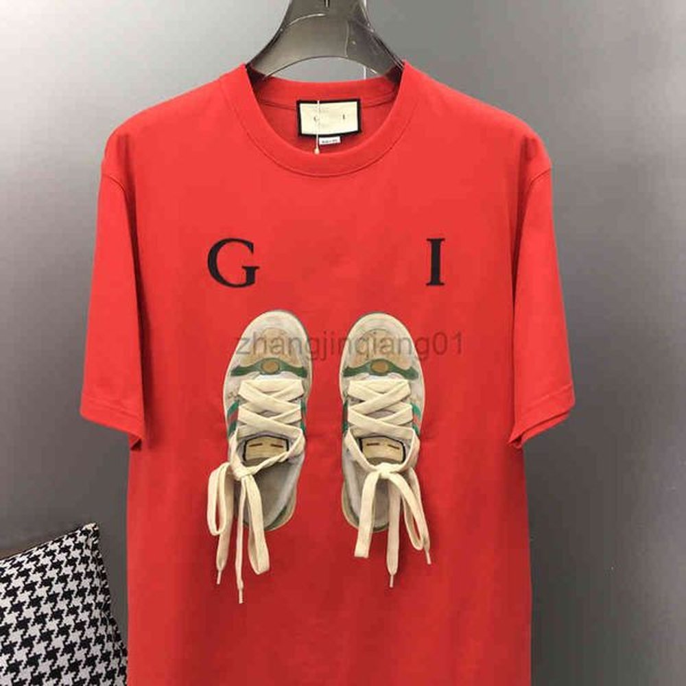 Designer GG CC T Shirt Vintage Oversized Luxe Fashion Summer New Pure Cotton Dirty Shoes Pattern Ancient Home Elace Loose Large Men's A