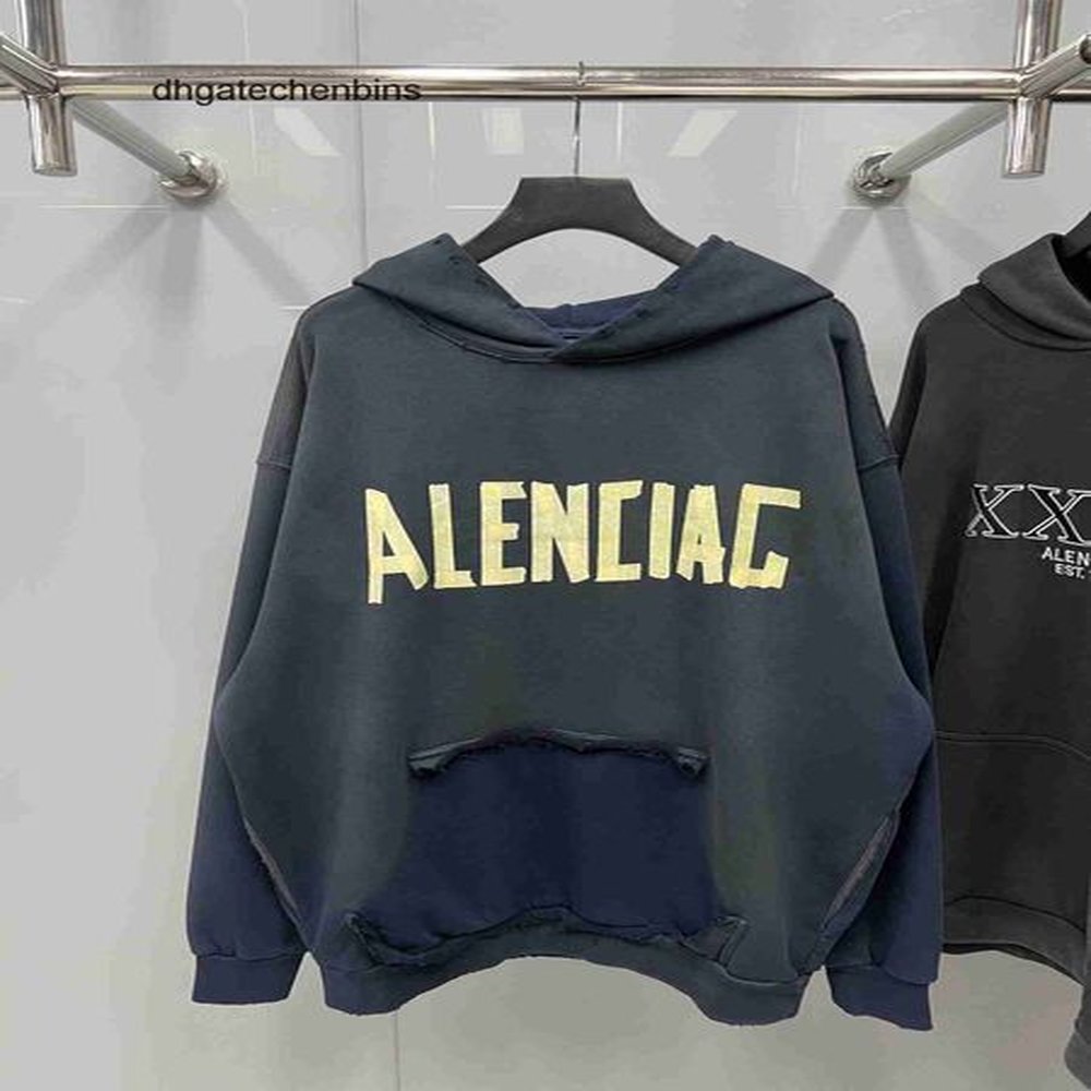 designer hoodie Balencags Fashion Hoodies Hoody Mens Sweaters High Quality Correct Version 24SS end New Tape Letter Printing Hooded Casual L