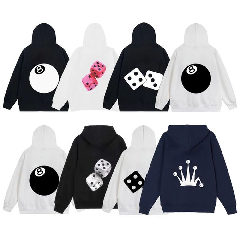 Designer hoodie black 8 ball mens hoodie Sweatshirt women street hip hop hoodies