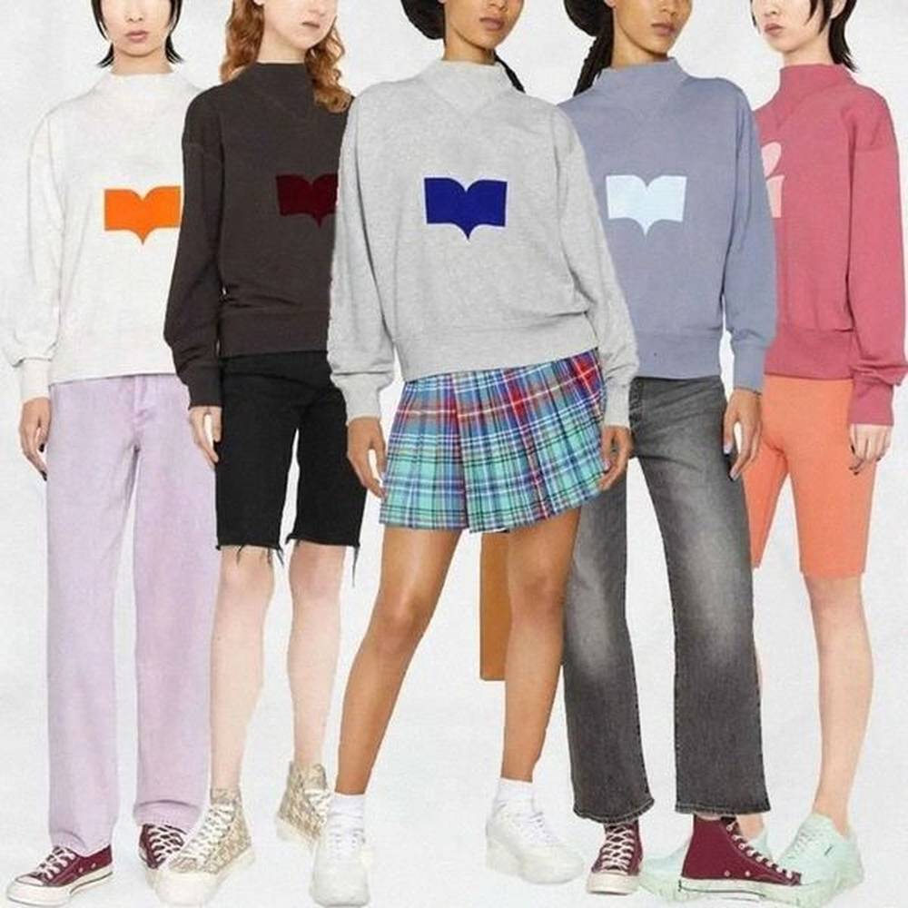 designer hoodie isabel women pullover sweatshirt casual letter round neck