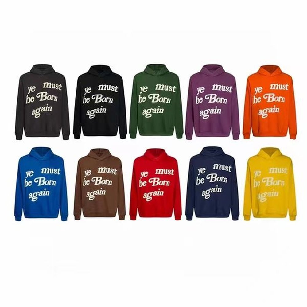 Designer hoodies CPFM YE MUST BE BORN AGAIN Leer Prined pullover sweashirs long sleeve hooded mens woman High Sree Hip Hop femme jumper hood