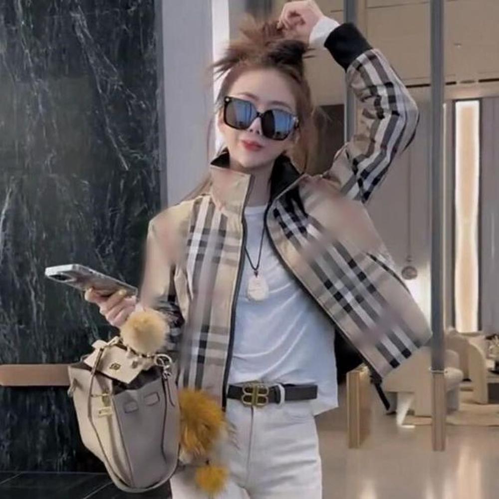 designer jacket women jackets long sleeve thin cotton plaid womens
