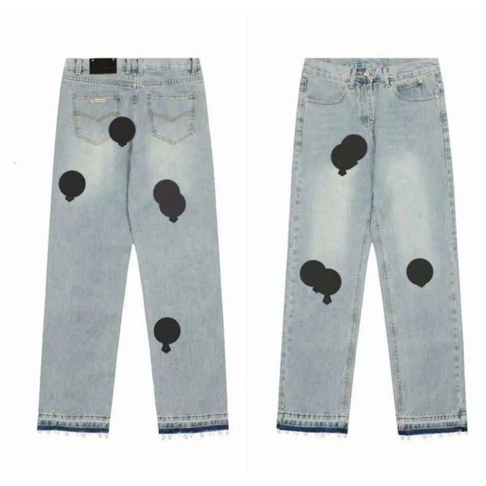 designer jeans designer jeans designer pant 24 New Men's Designer Make Old Washed Straight Trousers Letter Prints Long Style