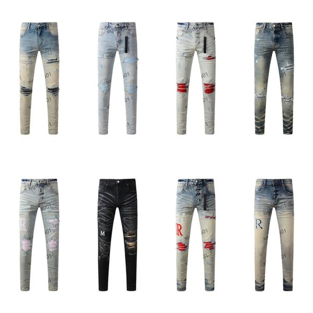 designer jeans for men flared baggy Jeans ksubi jeans with Holes Straight Leg Zipper Hip Hop Bikers Motorcycle jnco y2k jeans