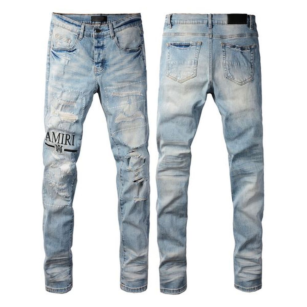 Designer Jeans Mens Denim Embroidery Pants Fashion Holes Trouser US Size 28-40 Hip Hop Distressed Zipper trousers For Male 2024 Top Sell 28-