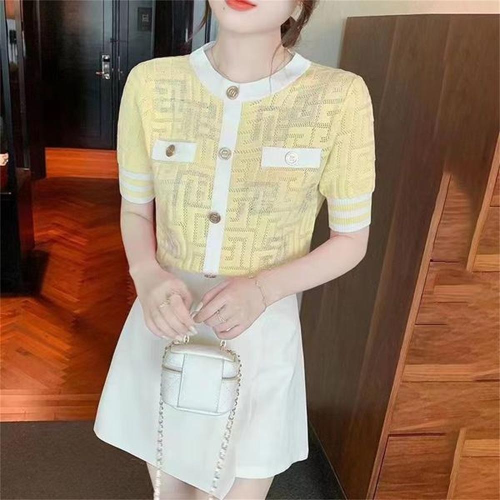 designer knitting sweaters blouses womens cotton shirts hollow out pullover