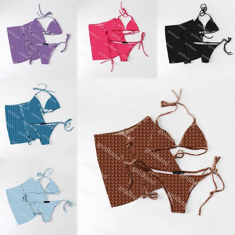 designer letter velvet swimwears fashion piece set sexy swimsuit