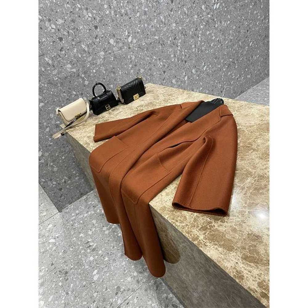designer long coat labbro handmade doublesided cashmere water ripple strap