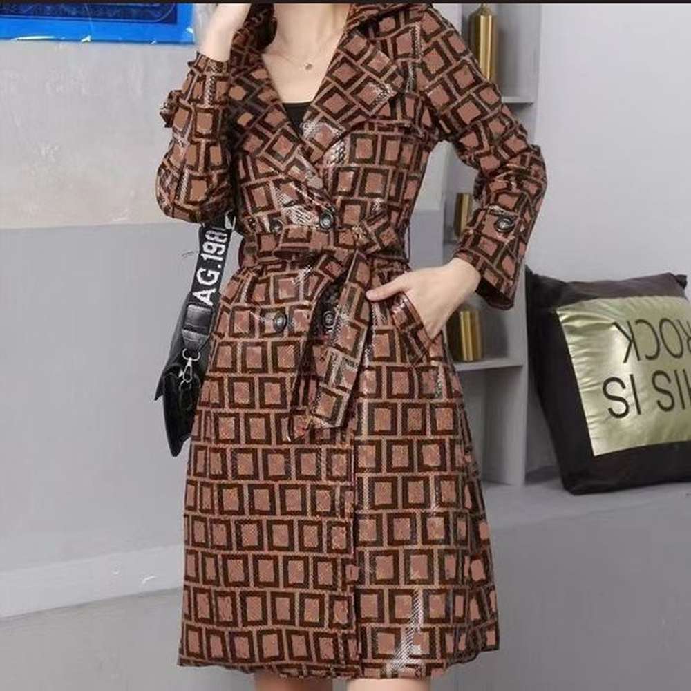 designer luxury quality womens trench coats fashion leather letter logo