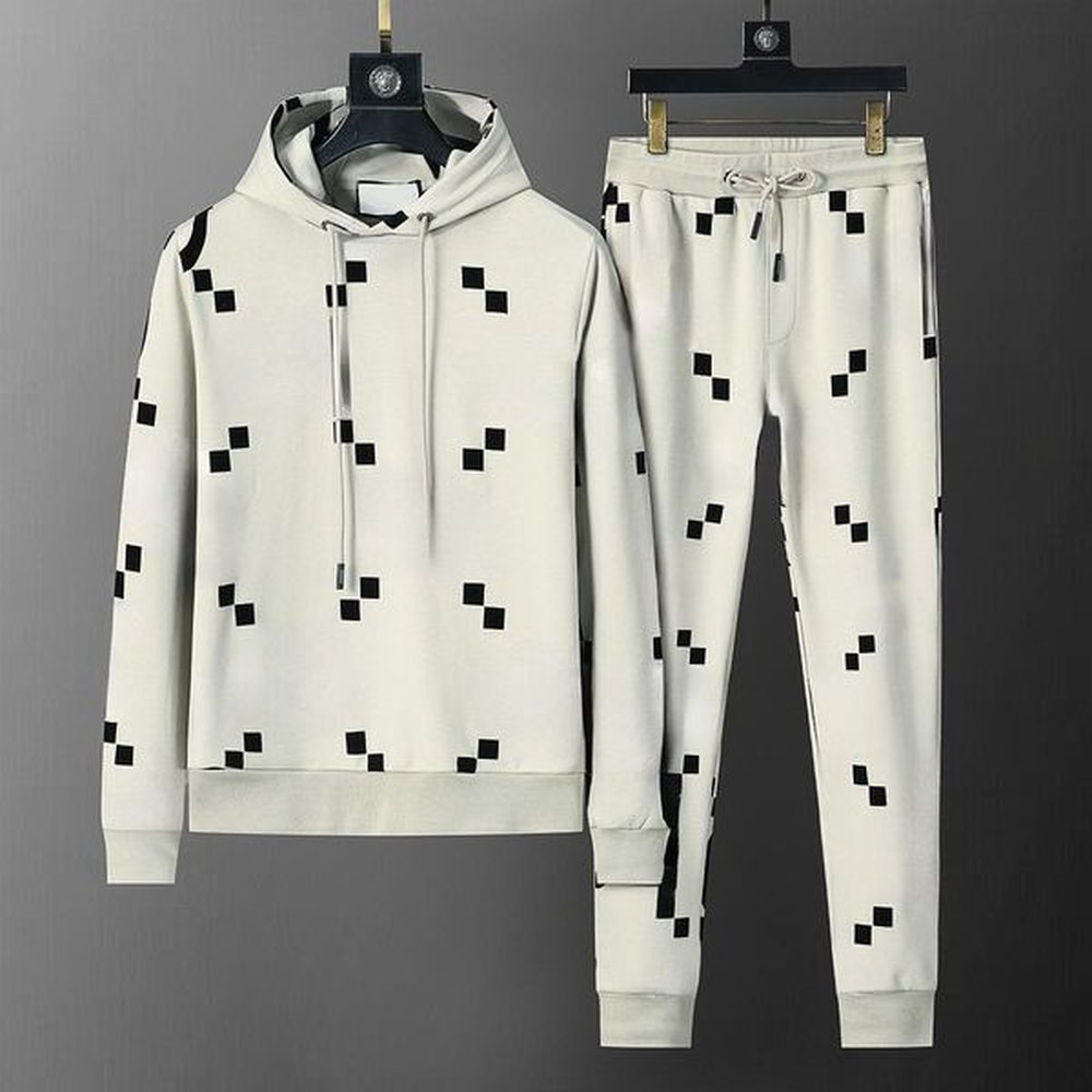 Designer Men Fashion Sportswear Classic Letter Print Two Piece New Hooded Sports Suit Fall Winter Jacket