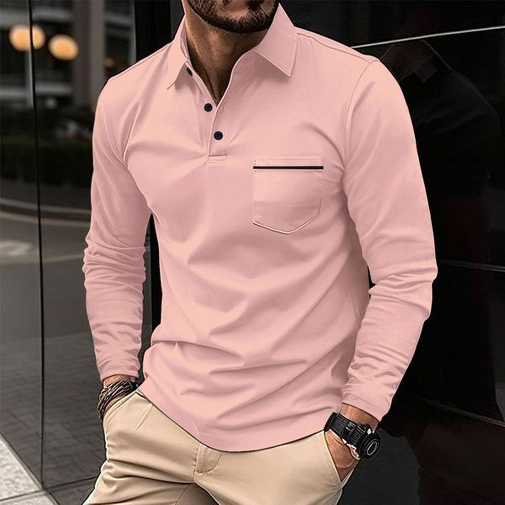 Designer Men Polo Shirt Casual Long Sleeve T shirts Fashion Business Top