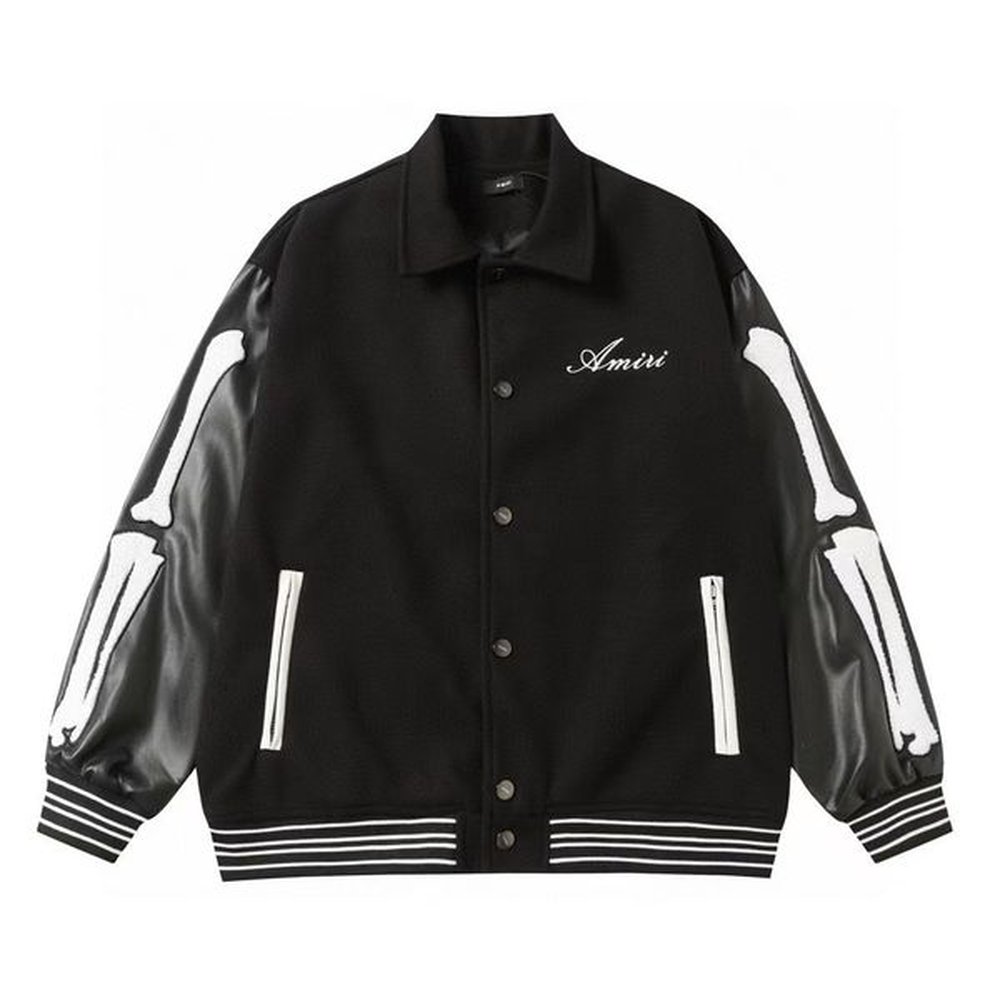 Designer men sports varsity leather long sleeve baseball coat man single breasted embroidered towel letter corduroy jacket black