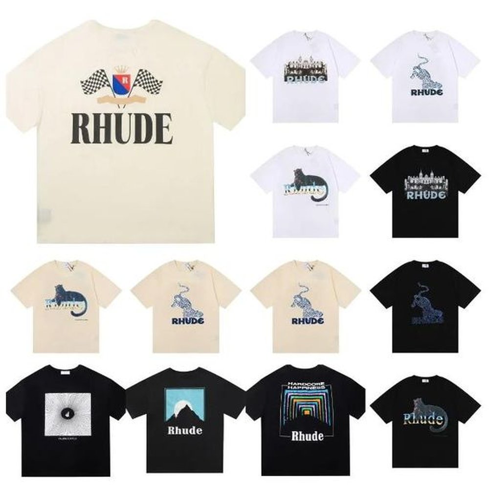 Designer Men T Shirts Luxury Rhude Summer T Shirts Skateboard Mens Shirt Women Men Casual T-Shirt