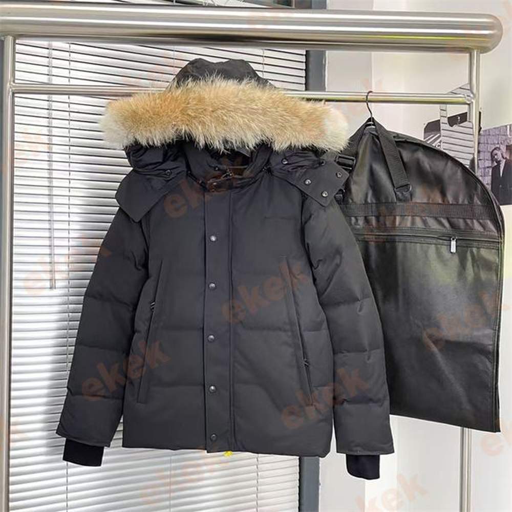 Designer Mens Down Jacket Fluffy Jacket Winter Wolf Fur Collar Parkas Jacket Womens Outdoor Casual Warm Down Jacket Couple Size XS-2XL