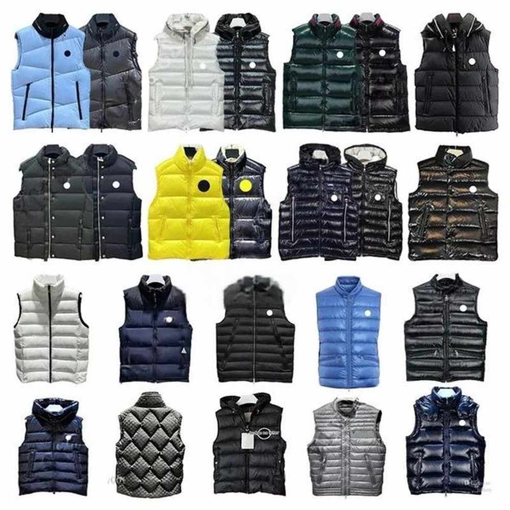 designer mens down vests jacket hooded winter puffer vest coats embroidered badge warm outerwear full label jackets
