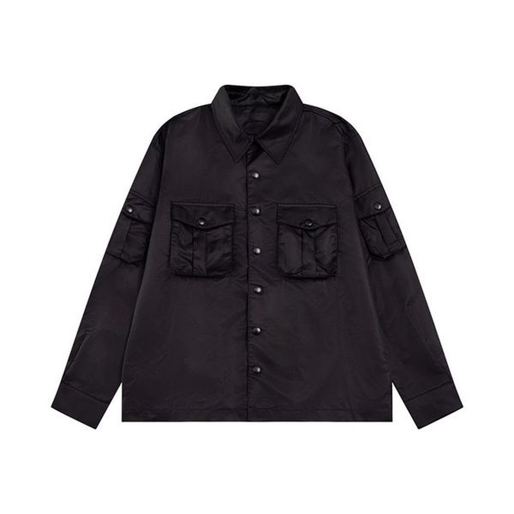 Designer men's fashion button-up square collar long sleeve luxury shirt coat European size xs-l 02