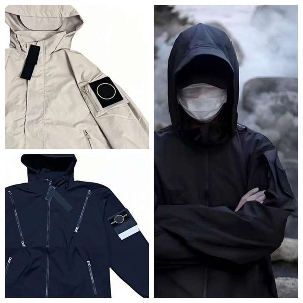 Designer Mens Jackets New Stones Brand Island Hoodie Womens Casual Long Sleeve FW Punching Zipper Lightweight Breathable Outdoor High Qualit