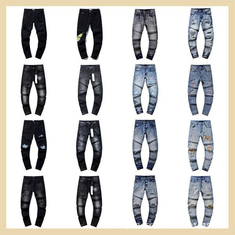 Designer Men's Jeans Flared Pants for Mens High Quality Graffiti Printed High Street Style Winter Trousers Raglan Pants