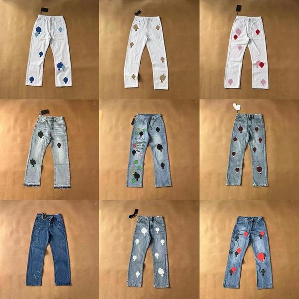Designer Mens Jeans Hip Hop High Street Chrome Fashion Brand Cycling Motorcycle Cross Straight Jean Pants
