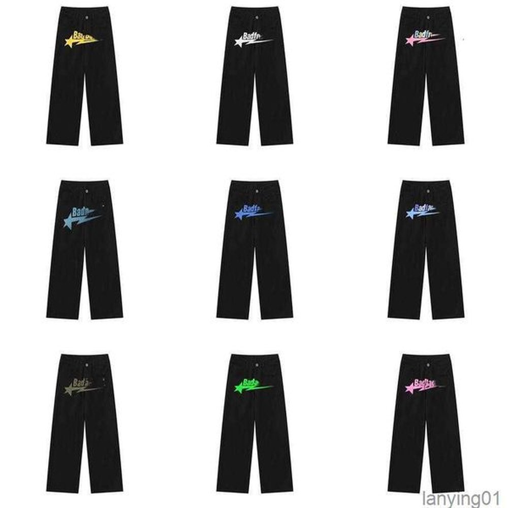 Designer Mens Jeans Long Pant Print Letter Y2k Badfriend Fashion Pants Causal Rock Wide Foot Baggy Trousers