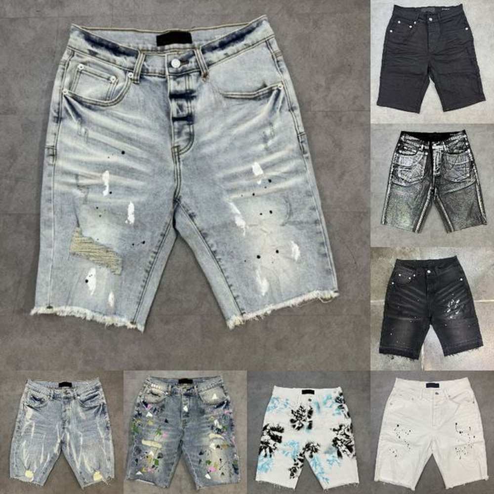 designer Mens Jeans short jeans Denim Trousers Mens Jeans Short hip hop hole shorts Casual shorts Knee lenght jean clothing 29-40 Size high