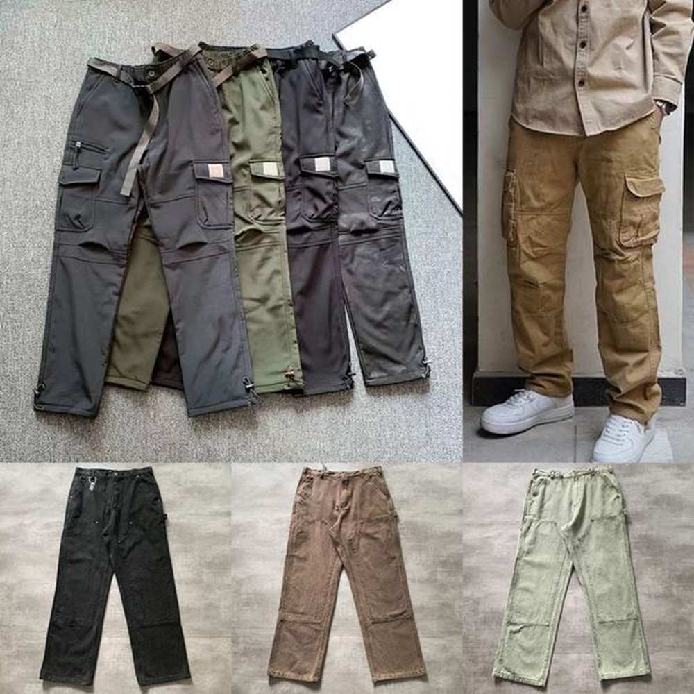 Designer Mens Pants Street Loose Jogger Women Straight Work Vintage Tactical Big Pocket Overalls Trousers Cargo Harajuku Hip Hop Print jeans