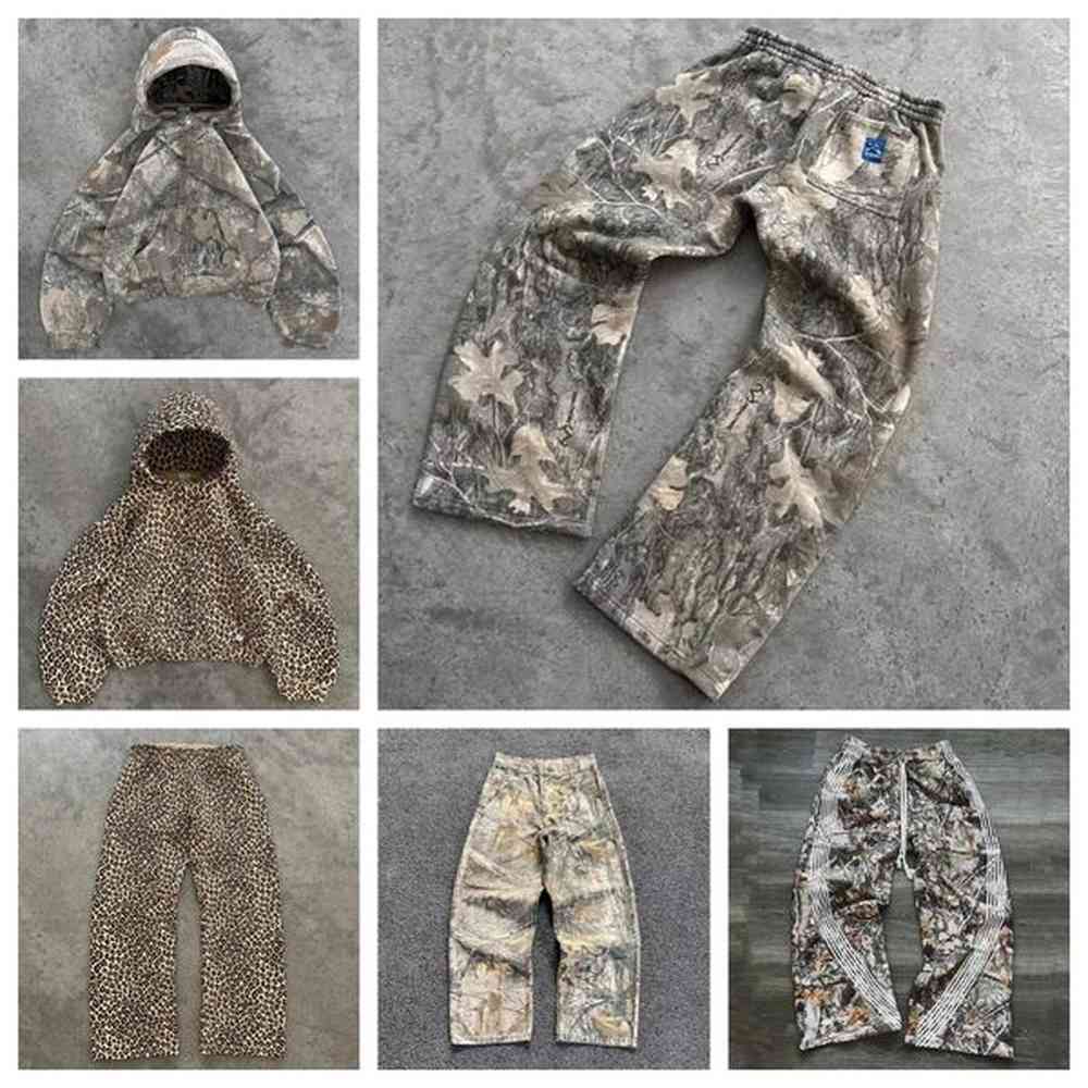 Designer Men's Pants Y2K Jeans Hip Hop Trendy Brand Camouflage Pattern Baggy Denim Women Clothing Unisex Casual Camo Trousers Streetwea