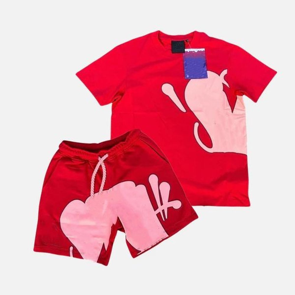 Designer Men's Shorts High Street Summer Mens Shorts Fashion Hip Hop Set 2024 Trendy T-shirt Printed Shorts