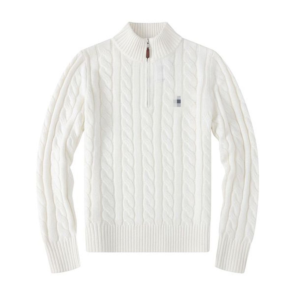 Designer Men's Sweater Half Zipper Knitted Pullover Hooded Sweater Sweater Slim Fit Knitted Samll Horse Warm Top