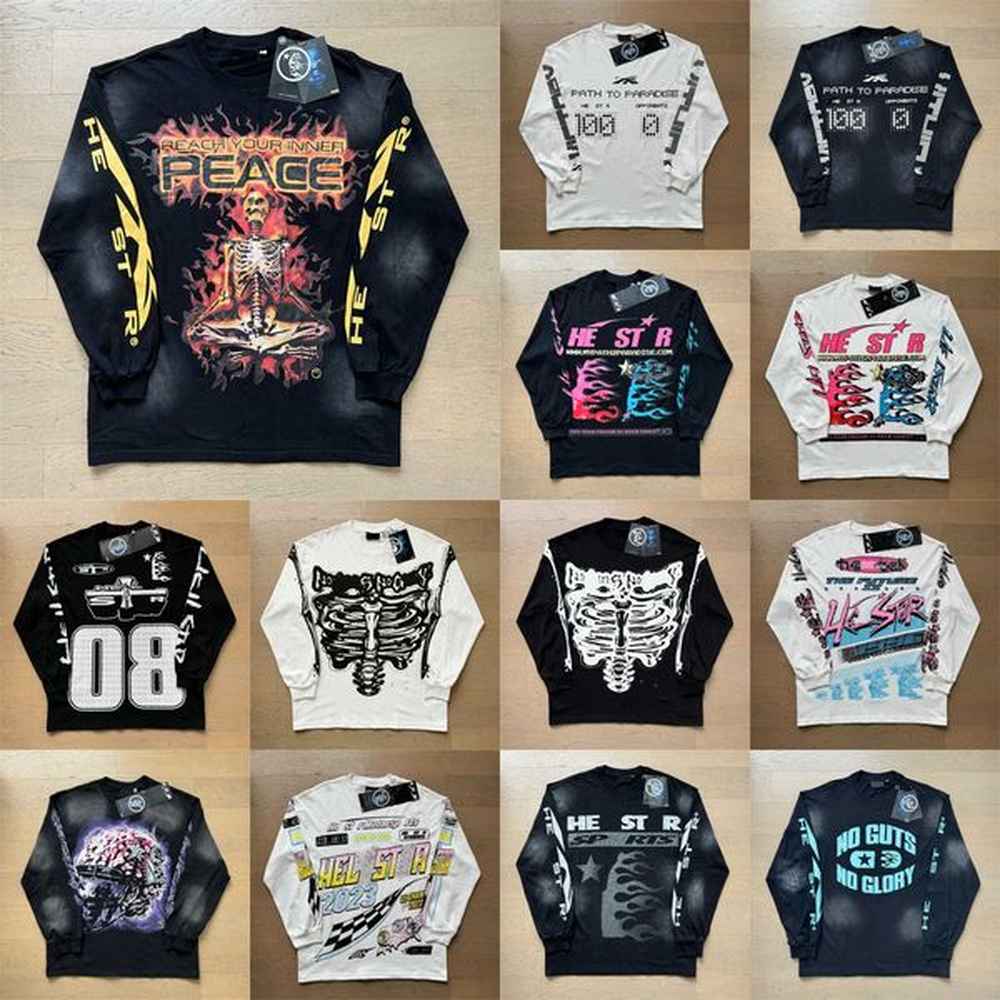 Designer Men's T Shirts long Sleeves Crew Neck long Sleeves Tops Tees Casual loose street letter Print cotton tshirt