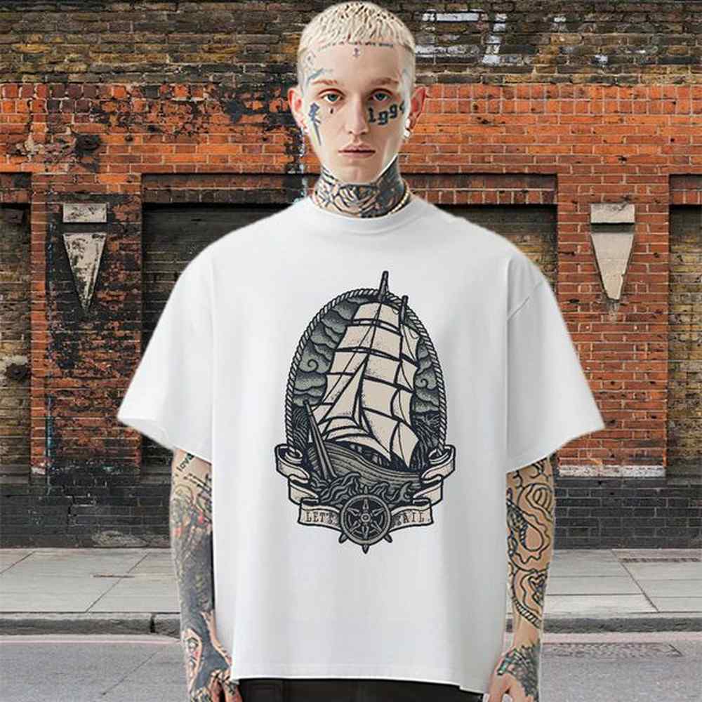 Designer Mens T Shirts ship Tshirts 230g 100% Cotton Hip Hop Street TOP Quality Custom Print Plus Size Breathable Short Sleeve Men Tees