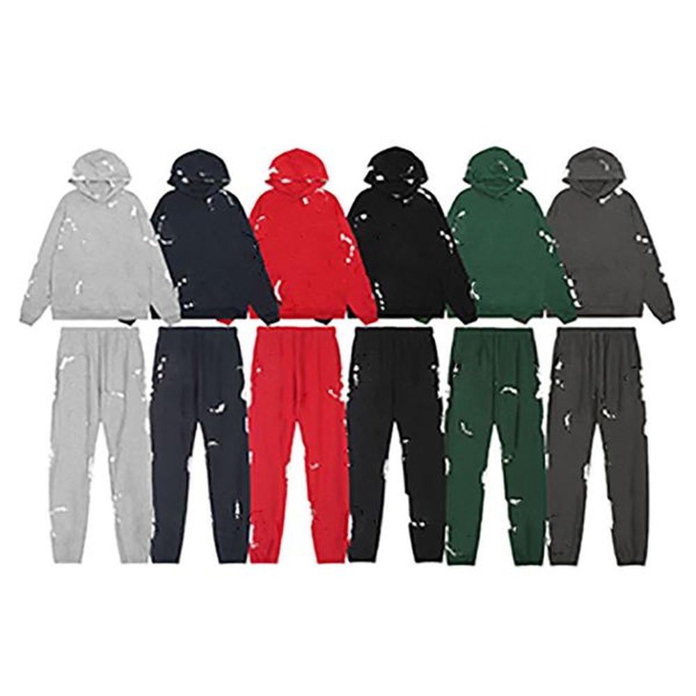 Designer Mens Tracksuit Foam Print High Street Vintage Hoodie Autumn Winter Womens Cotton Loose Sports Sweatpants Men Streetwear