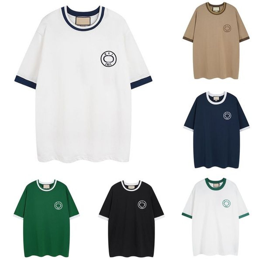 Designer Mens Tshirt Fashion Color blocking Womens High Luxury Short sleeved Summer Chest Embroidered Letter Student Youth Couple T-shirt