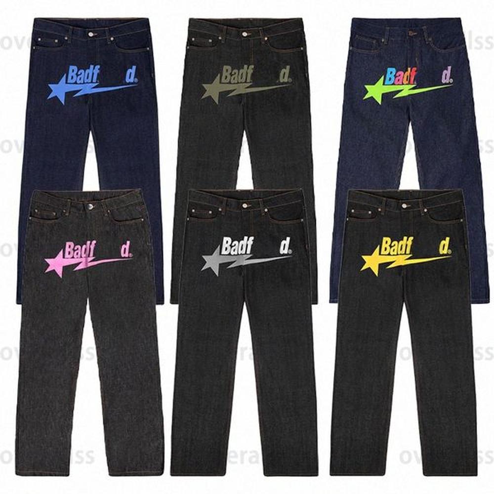 Designer Mens y2k jeans Badfriend baggy jeans Hip Hop Letter Printed Black Pants Men Women Fashion Casual Rock Wide Foot Baggy Trouser Stree