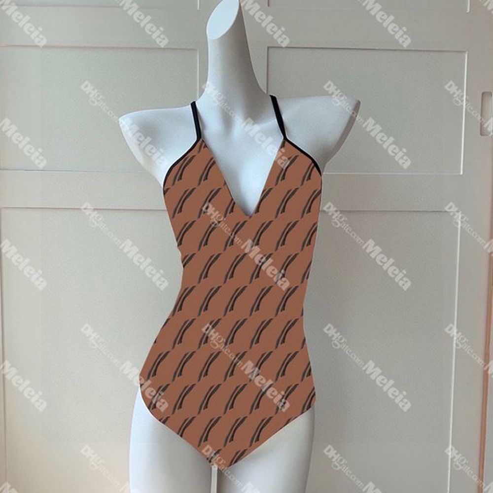 designer monokini full letter women swimwear sexy backless print bathing