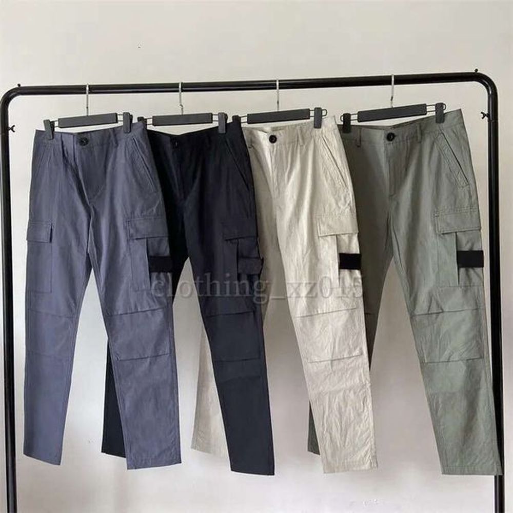 Designer Pant Stones Designer Islands Casual Compass Embroidery Cargo Pants Versatile Outdoor Clothing Sweatpants Streetwear Man Trousers