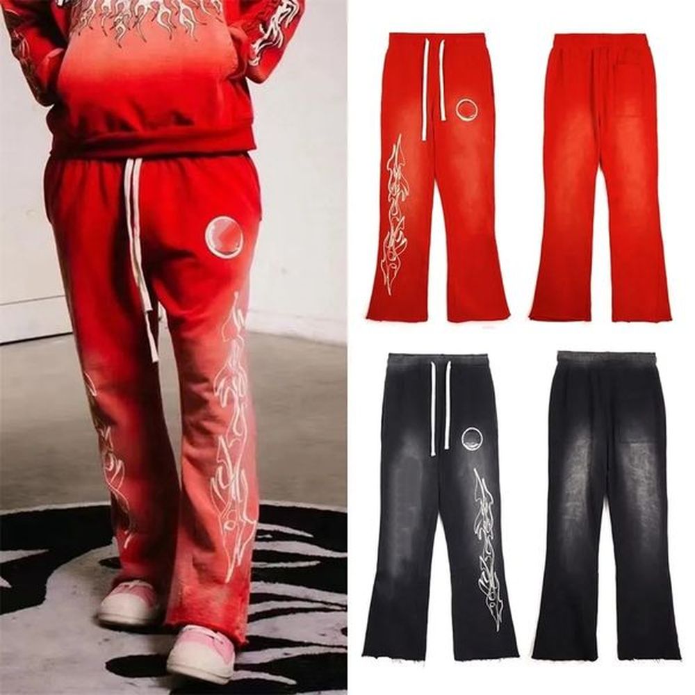 designer pants pants vintage cargo pants joggers sweatpants cargos graffiti print sweatpant jogger pantalon loose Cotton High Street hip hop