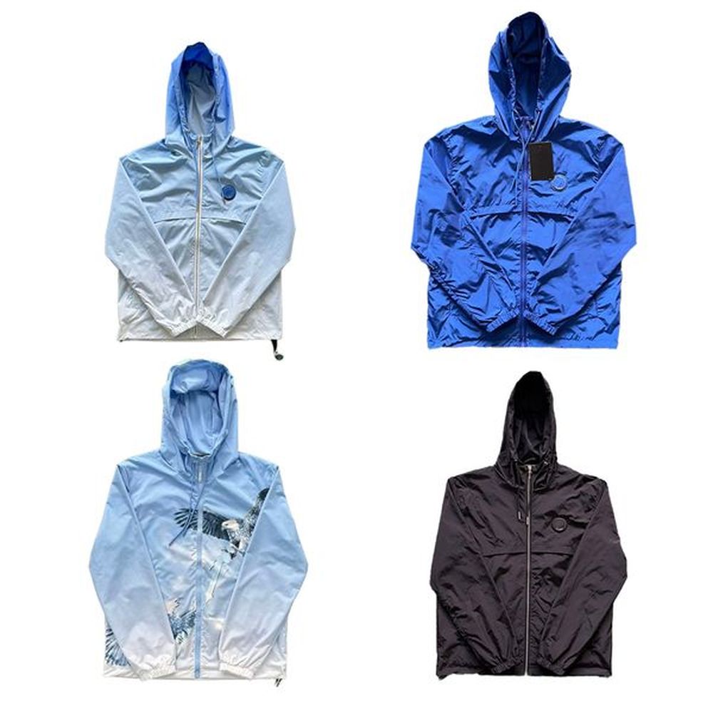 designer puffer jacket women men sportswear Irongate windbreaker-black embroidered letters womens zipper sun protection letter sky blue blac
