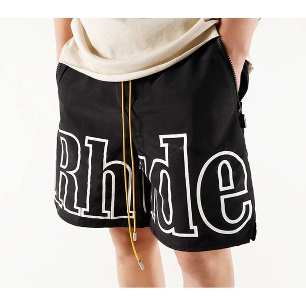 Designer Rhude Men's Shorts Loose Letter Reflective Capris Hip Hop Casual Couple Mens Sports Pants Women Fashion Street Brand Clothing