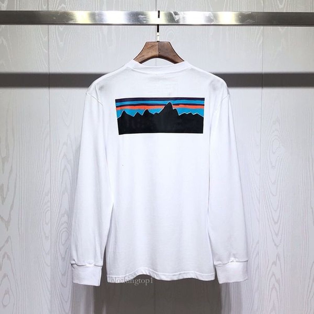 Designer Shirt patagoinia T Shirts Mens Tshirts Crew Neck Long Sleeves Tees Letter Print Cotton Tshirt Pullover Warm Sweatshirt Women Tops C