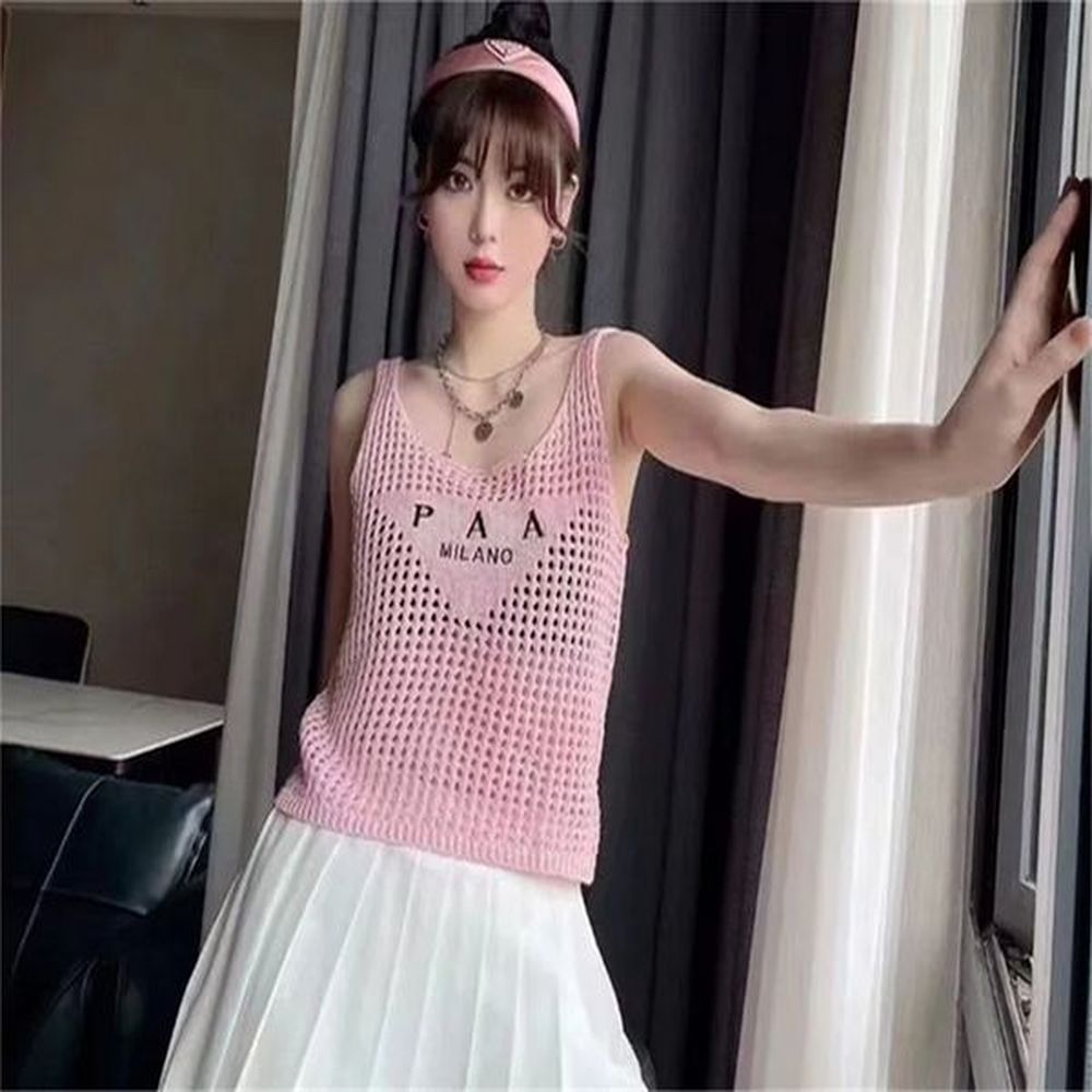 designer shirts sexy hollow knit camisole summer sexy holiday sleeveless