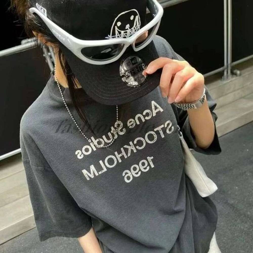 Designer Shirts Womens Acnesst Shirt Studioes Mens Woman T-Shirts Studioe Loose Studioes Tees Tops Casual Sleeve Polos Tshirts For Mens Size