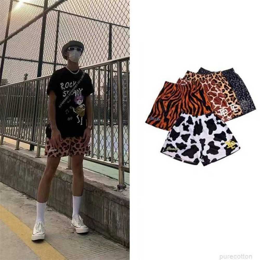 Designer Short Fashion Casual Clothing American Summer Fashion Brand Basketball Shorts Ip Casual Sports Running Hole Pants Fitness Leopard S